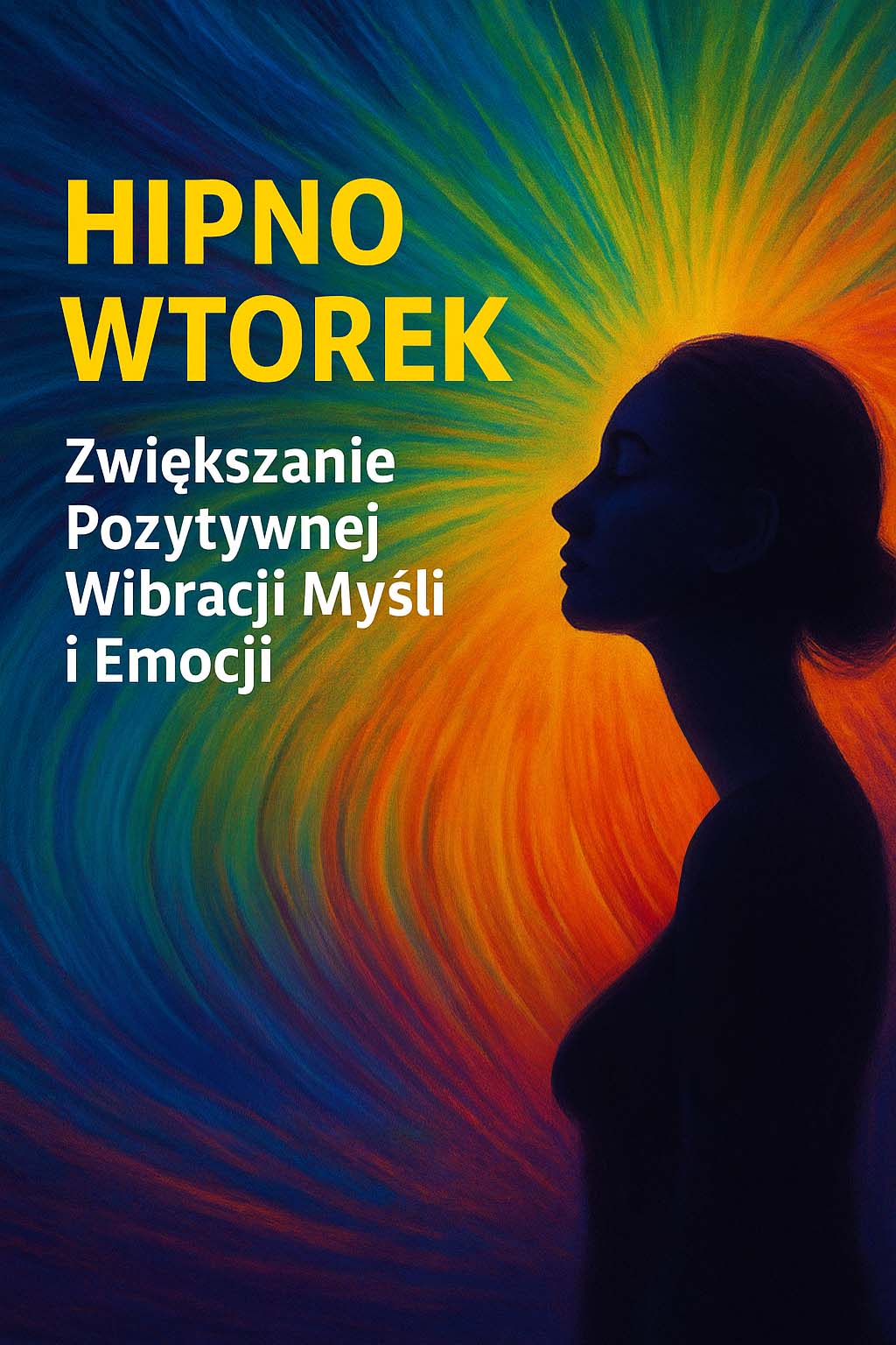 Colorful abstract silhouette with text